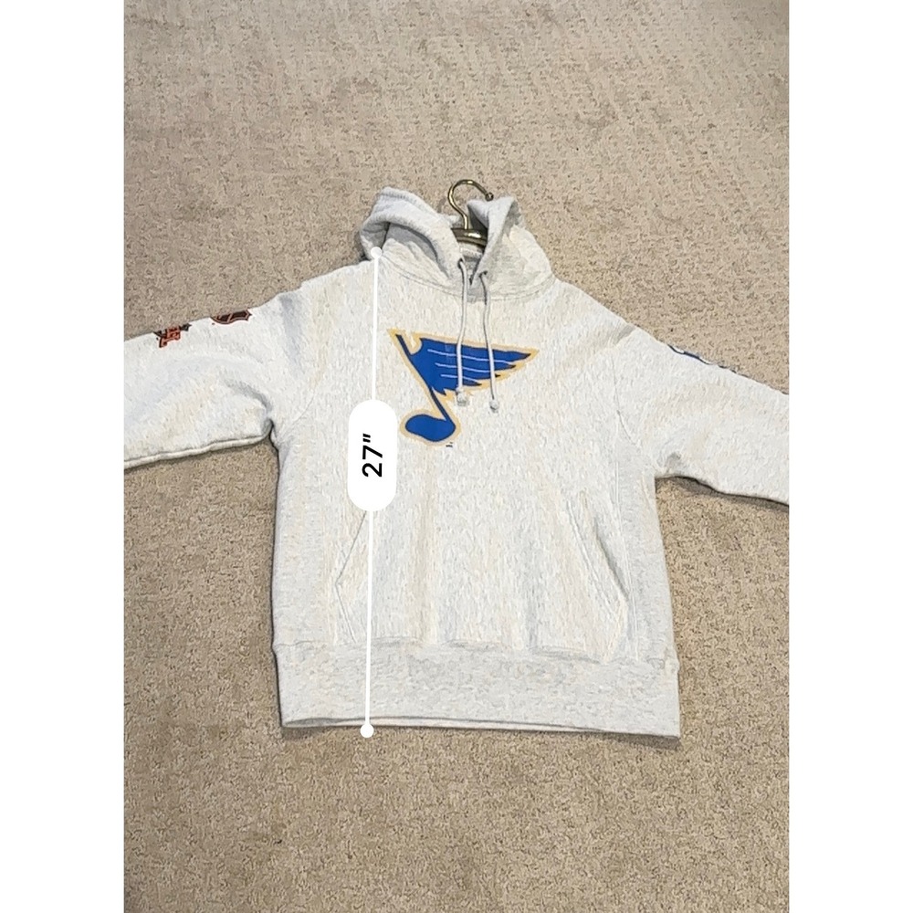 Champion Reverse Weave St Louis Blues NHL Hoodie Grey Small Campbell Conference - Picture 7 of 8